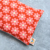 Weighted Eye Pillow in Red and Pink Heart Flowers Cotton