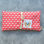 Pink and White Hearts Weighted Eye Pillow