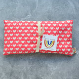 Pink and White Hearts Weighted Eye Pillow
