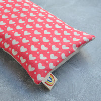 Pink and White Hearts Weighted Eye Pillow