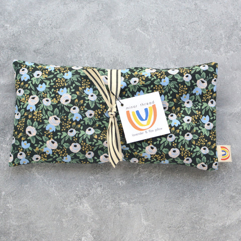 Weighted Eye Pillow in Rosa Floral Blue Cotton
