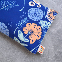 Royal Blue Floral Weighted Eye Pillow Hot Cold Therapy