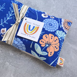 Royal Blue Floral Weighted Eye Pillow Hot Cold Therapy