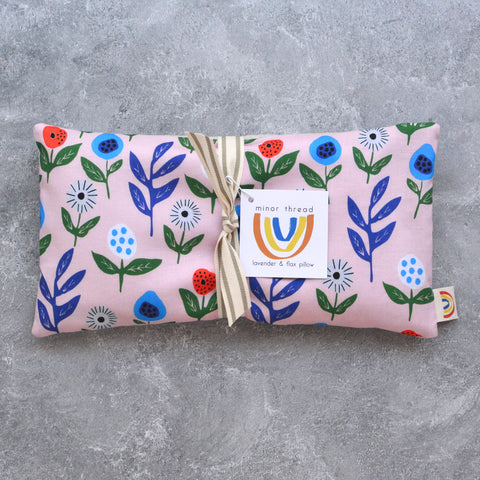 Fairytale Flowers on Pink Cotton Weighted Eye Pillow