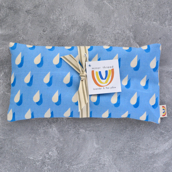 Rainy Day in Light Blue Cotton Weighted Eye Pillow