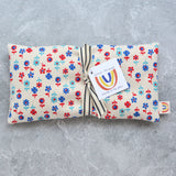 Scandi Floral Linen in Red and Blue Weighted Eye Pillow