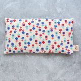 Scandi Floral Linen in Red and Blue Weighted Eye Pillow