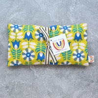 Summer Scandi Floral Yellow & Blue Weighted Eye Pillow