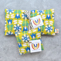 Summer Scandi Floral Yellow & Blue Weighted Eye Pillow