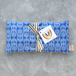 Oversized Eye Pillow - Scandi Tulips in Cobalt Blue