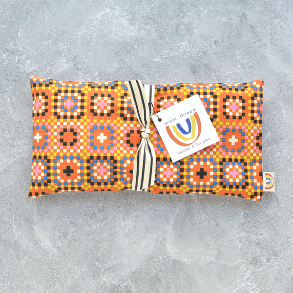Oversized Eye Pillow in Granny Squares Cotton