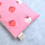 Ripe Strawberries Pink Cotton Weighted Eye Pillow