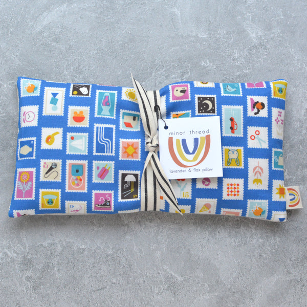Stamp Icons in Royal Blue Weighted Eye Pillow