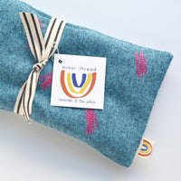 Squiggle Sketch Malibu Blue Linen Weighted Eye Pillow