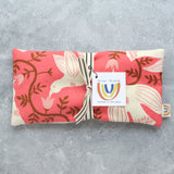 Hummingbirds in Soft Red Canvas Weighted Eye Pillow
