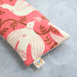 Hummingbirds in Soft Red Canvas Weighted Eye Pillow