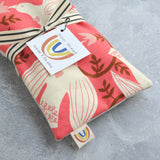 Hummingbirds in Soft Red Canvas Weighted Eye Pillow