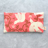 Hummingbirds in Soft Red Canvas Weighted Eye Pillow