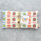 Scandi Floral Rainbow Canvas Weighted Eye Pillow
