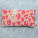 Giant Strawberries on Pink Canvas Weighted Eye Pillow