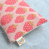 Giant Strawberries on Pink Canvas Weighted Eye Pillow