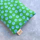 All Smiles in Green and Blue Weighted Eye Pillow