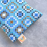 Blue Granny Squares Cotton Weighted Eye Pillow