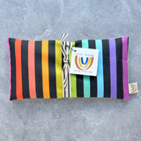 Black Rainbow Stripes Weighted Eye Pillow