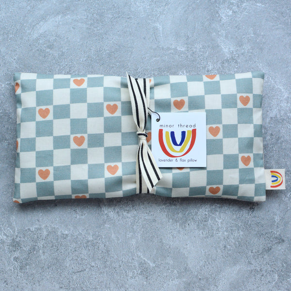 Checker Hearts Weighted Eye Pillow