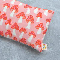 Weighted Eye Pillow in Mushroom Party Pink Cotton