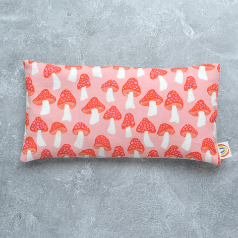 Weighted Eye Pillow in Mushroom Party Pink Cotton