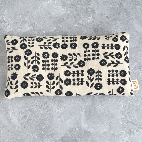 Weighted Eye Pillow in Floral Silhouette Natural Canvas