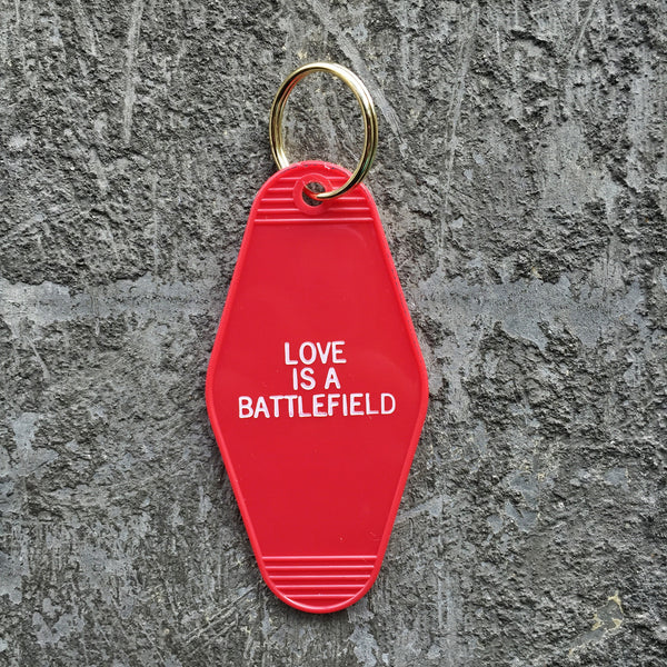 Key Tag - Love Is A Battlefield in Red
