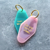 Key Tag - Oh You Pretty Thing in Translucent Pink