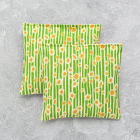 Green Daisy Stripe Lavender Sachet Bundle