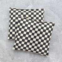 Black & Natural Checkerboard Lavender Sachet Bundle