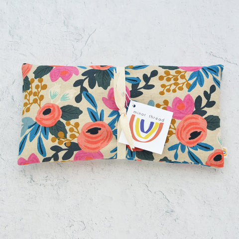 Oversized Eye Pillow in Rosa Floral Pink Canvas