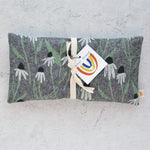 Black Linen Echinacea Oversized Eye Pillow