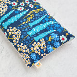 Oversized Eye Pillow in Blue Bank Flora Cotton