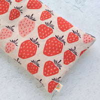 Giant Strawberries Natural Canvas Oversized Eye Pillow