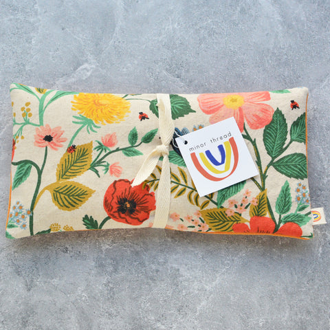 Weighted Eye Pillow in Poppy Fields Natural Canvas