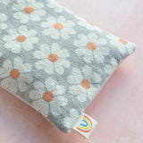 Weighted Eye Pillow in Heart Flowers Dove Grey Canvas