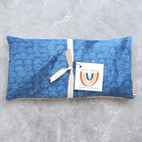 Weighted Eye Pillow in Indigo Blue Overdyed Rainbow Cotton