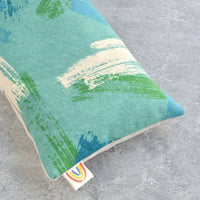 Weighted Eye Pillow in Turquoise Paint Strokes Canvas