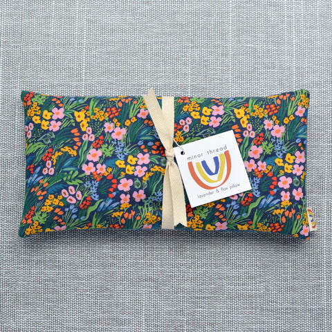 Weighted Eye Pillow in Spring Breeze Navy Cotton