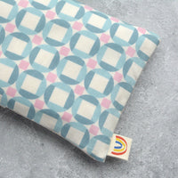 Weighted Eye Pillow in Cane Blocks Sky Blue Cotton