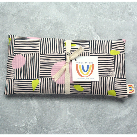 Weighted Eye Pillow in Abstract Lines Spring Cotton