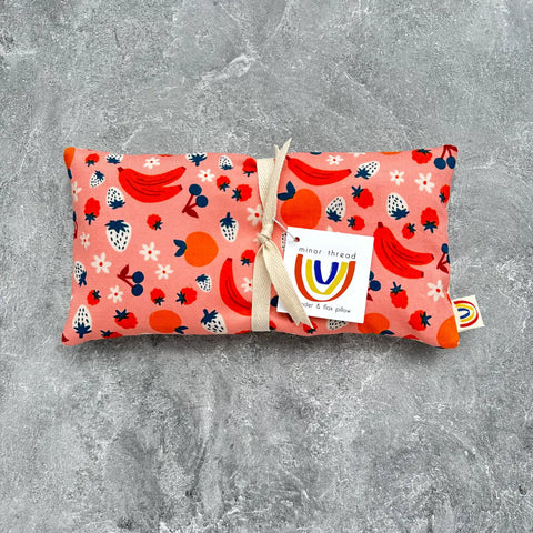 Weighted Eye Pillow in Summer Fruits Pink Cotton