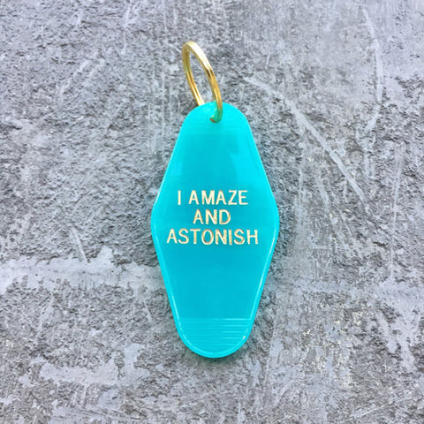 Key Tag - I Amaze And Astonish in Translucent Turquoise